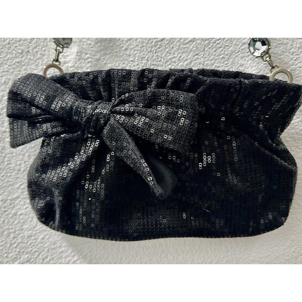 Sequin Bow Beaded White House Black Market WHBM Shoulder Bag